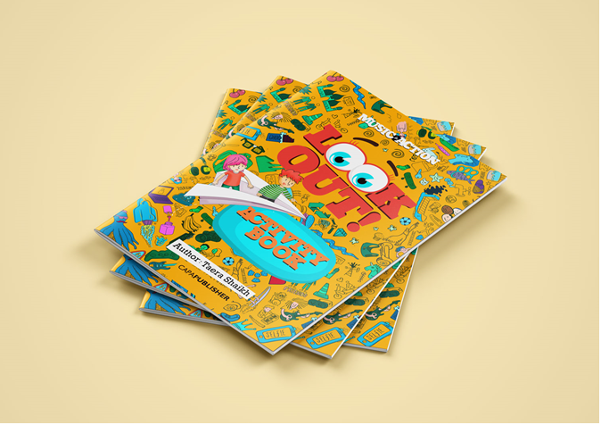 Libros de inglés sobre fondo amarillo